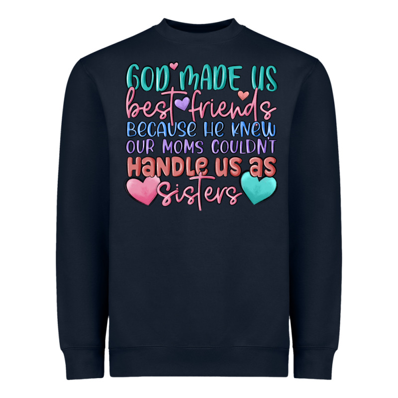 God Made Us Best Friend Heavyweight Sweatshirt by MaliasSmallBusiness | Teevron