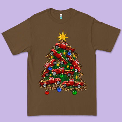 Christmas Truck Tree Premium Tee Designed By Fadigitalartstudio