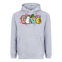 Heather Grey Love Easter Heavyweight Hoodie - NancyCooperArtShop