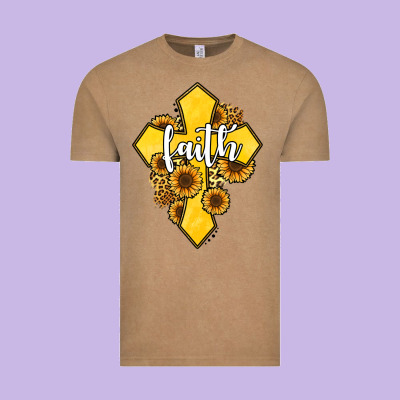 Faith Childhood Cancer Vintage Tee Designed By Jasminsmagicworld