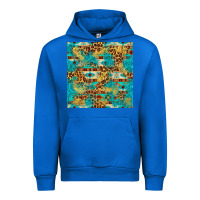 Cobalt western aztec leopard glitter seamless pattern Urban Hoodie - FaDigitalArtStudio