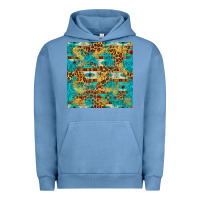 Pigment Pebble Blue western aztec leopard glitter seamless pattern Urban Hoodie - FaDigitalArtStudio