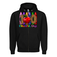 Black 100 colorful day s Zipper Hoodie - Artiststas
