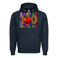 Navy 100 colorful day s Zipper Hoodie - Artiststas