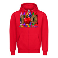 Red 100 colorful day s Zipper Hoodie - Artiststas