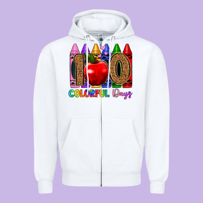 100 Colorful Day S Zipper Hoodie Designed By Artiststas