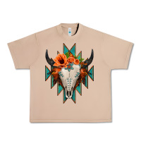 Burro Aztec Turquoise Bull Skull Urban Heavy Tee - Jasminsmagicworld