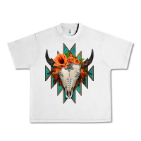 Lunar Rock Aztec Turquoise Bull Skull Urban Heavy Tee - Jasminsmagicworld