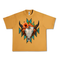 Peanut Butter Aztec Turquoise Bull Skull Urban Heavy Tee - Jasminsmagicworld