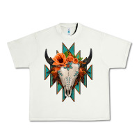 Pistachio Aztec Turquoise Bull Skull Urban Heavy Tee - Jasminsmagicworld