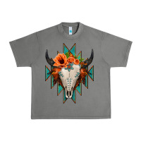 Tornado Aztec Turquoise Bull Skull Urban Heavy Tee - Jasminsmagicworld