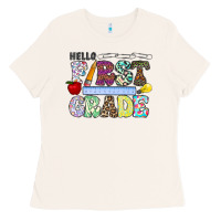 Bone hellofirstgrade Ladies Tee - CowhideDigitalArt