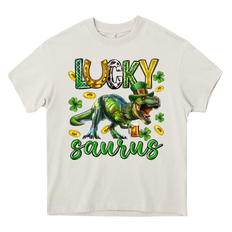 Lucky Saurus St.patricks Day Heavy Core Tee by Neo Western | Teevron