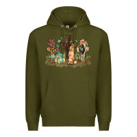 Army Green Western rabbit bunny with crosses Easter Day Premium Hoodie - HowdyJamesFarm