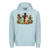 Blue Mist Western rabbit bunny with crosses Easter Day Premium Hoodie - HowdyJamesFarm