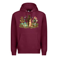 Burgundy Western rabbit bunny with crosses Easter Day Premium Hoodie - HowdyJamesFarm