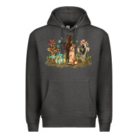 Charcoal Heather Western rabbit bunny with crosses Easter Day Premium Hoodie - HowdyJamesFarm