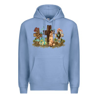 Colony Blue Western rabbit bunny with crosses Easter Day Premium Hoodie - HowdyJamesFarm