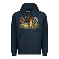 Navy Western rabbit bunny with crosses Easter Day Premium Hoodie - HowdyJamesFarm