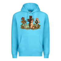 Ocean Blue Western rabbit bunny with crosses Easter Day Premium Hoodie - HowdyJamesFarm