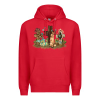 Red Western rabbit bunny with crosses Easter Day Premium Hoodie - HowdyJamesFarm