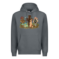 Rock Western rabbit bunny with crosses Easter Day Premium Hoodie - HowdyJamesFarm