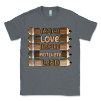 Charcoal Heather teach love inspire Classic Tee - MaliasSmallBusiness