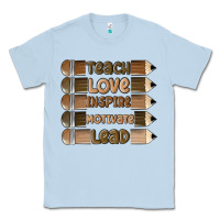 Dusty Blue teach love inspire Classic Tee - MaliasSmallBusiness