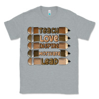 Heather Grey teach love inspire Classic Tee - MaliasSmallBusiness