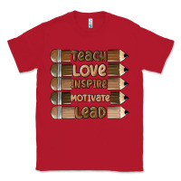 Red teach love inspire Classic Tee - MaliasSmallBusiness