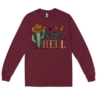 Burgundy raisin hell cowboy cactus Long Sleeve Tee - MaliasSmallBusiness