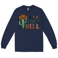 Navy raisin hell cowboy cactus Long Sleeve Tee - MaliasSmallBusiness