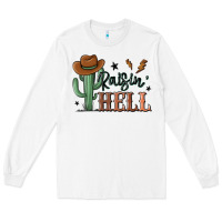 White raisin hell cowboy cactus Long Sleeve Tee - MaliasSmallBusiness