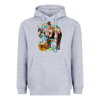 Heather Grey Happy Easter Day Rodeo Heavyweight Hoodie - NancyCooperArtShop