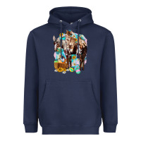 Navy Happy Easter Day Rodeo Heavyweight Hoodie - NancyCooperArtShop