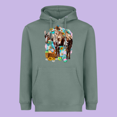Happy Easter Day Rodeo Heavyweight Hoodie Designed By Nancycooperartshop