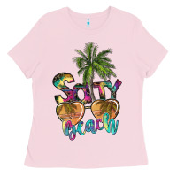 Bubblegum Pink salty beach Ladies Tee - SublimationCraftShop
