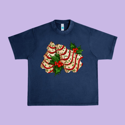 White Christmas Tree Cake Ado Urban Heavy Tee Designed By Adodesignshop
