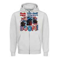 Dove Grey red white and boom 4th of july Zipper Hoodie - Artiststas