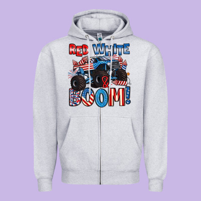 Red White And Boom 4th Of July Zipper Hoodie Designed By Artiststas