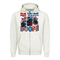 Oatmeal Heather red white and boom 4th of july Zipper Hoodie - Artiststas
