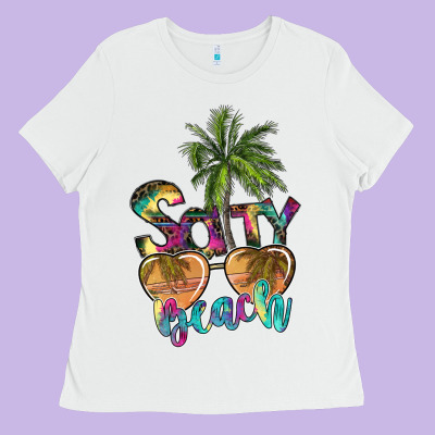 Salty Beach Ladies Tee Designed By Sublimationcraftshop