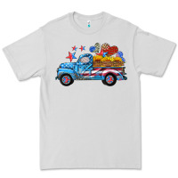 Dove Grey american truck and flag with stars Premium Tee - HRA Design Shop