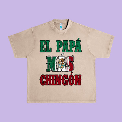 El Papa Mas Chingon Mexican Flag Urban Heavy Tee Designed By Jasminsmagicworld