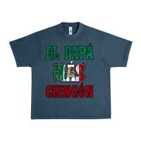 Midnight Navy El Papa Mas Chingon Mexican Flag Urban Heavy Tee - Jasminsmagicworld