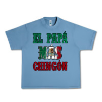 Pebble Blue El Papa Mas Chingon Mexican Flag Urban Heavy Tee - Jasminsmagicworld