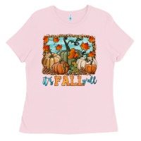 Bubblegum Pink it's fall y'all Ladies Tee - HRA Design Shop