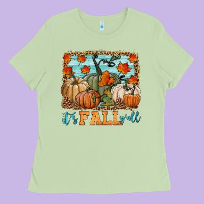 It's Fall Y'all Ladies Tee Designed By Hra Design Shop
