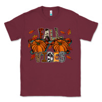 Burgundy autumn style with pumpkins Classic Tee - CowhideDigitalArt