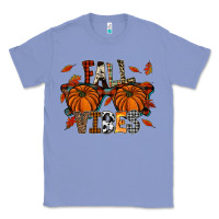 Colony Blue autumn style with pumpkins Classic Tee - CowhideDigitalArt